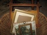 Antique frames and prints