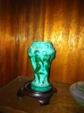 Stunning Rare  Czechoslovakia Malachite Mini-Vase, Pre World War II.  