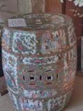 Vintage Japanese Ceramic Garden Stool, bottom opening for Lantern or light. 