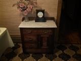 Antique White Marble Slab Commode Table. Inherited, 1800's
