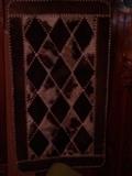 Vintage Hanging Calf-skin Rug,  Chocolate, Whisky and White. Great Condition. 