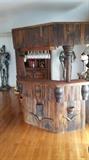 Gorgeous solid teak wood bar.  Heavy old and in excellent condition