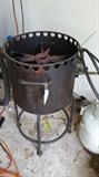 Outdoor high volume fryer with optional pots and utensils