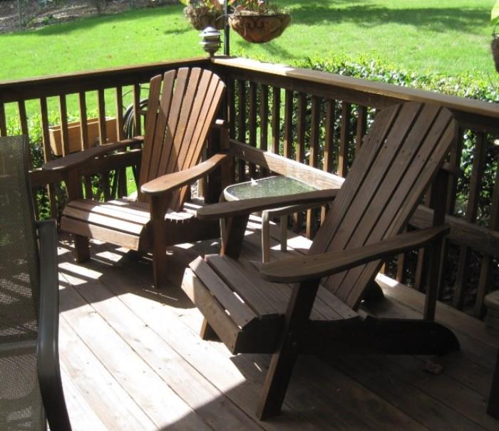 Redwood outdoor chairs