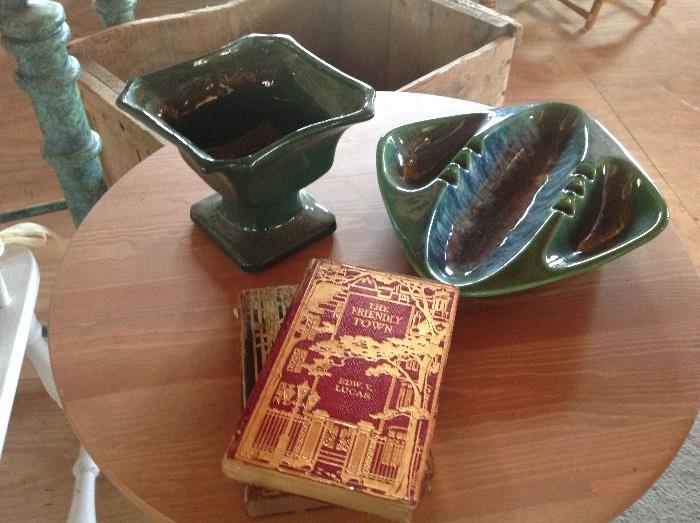 Vintage Pottery and Books