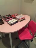 Table and hot pink chair - great for kids!