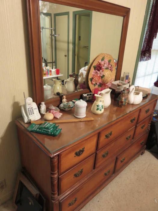 Dresser with various decorations