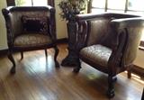 Early 20th C. Carved Wooden Armchairs