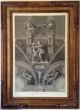Engraving detail of the Sistine Chapel (one of a pair)