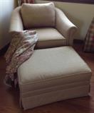 Brocade Club Chair & Ottoman