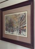 Framed Paris Winter Street Scene