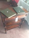 
#7 tall rectangle end table with drawer $175