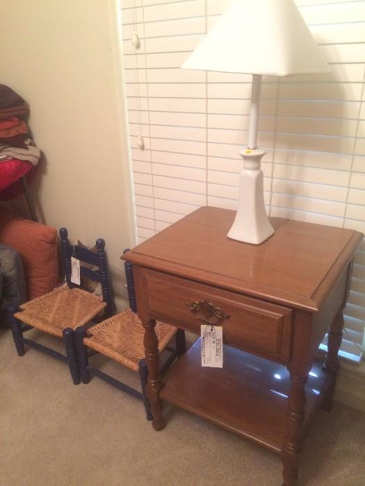 
#25 (2) blue kid chairs $20 ea
#16 side table $75
