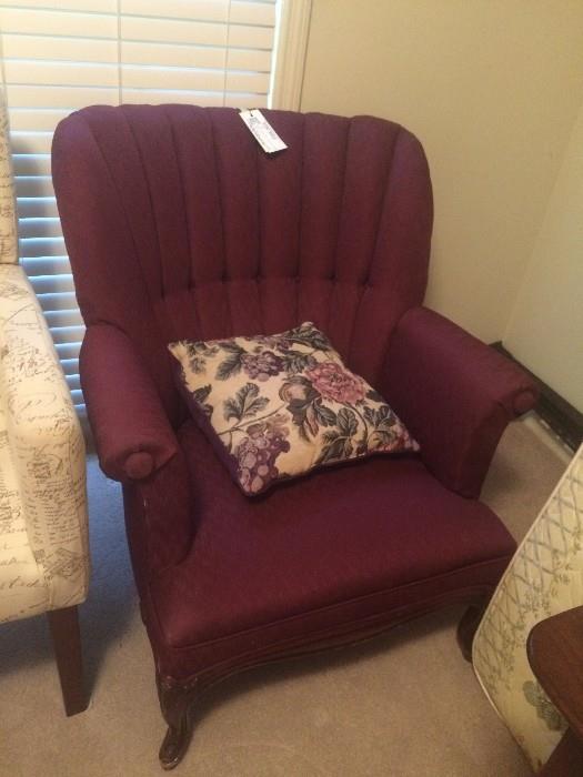#18 red wine color chanel back chair $125