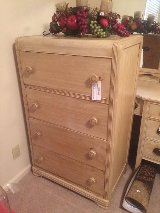 #12 Cream color painted chest of drawers $75