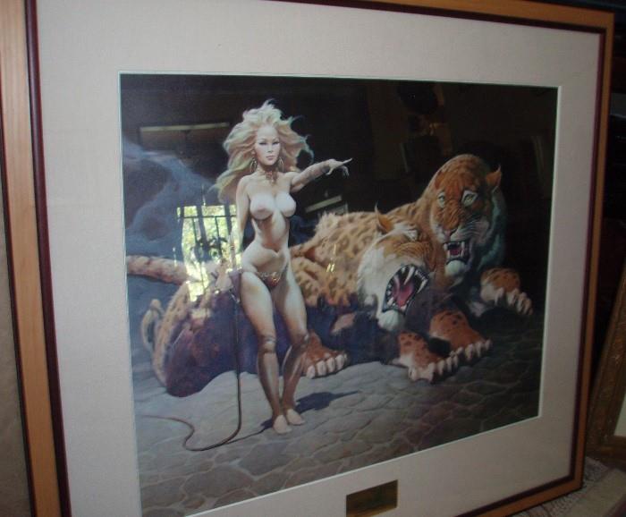 For L Ron Hubbard's Mission Earth, Frank Frazetta Limited Edition Print 202 of 500 titled "The Countess" 23 X 29 image size
