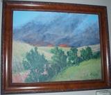Fagan,  Prairie Fire,   Oil on Board 14 X 18 