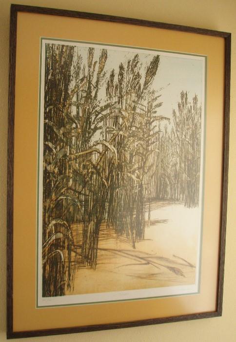 Schiaro "Reeds" Limited Edition Print, signed and numbered 122/150, 25 X 18