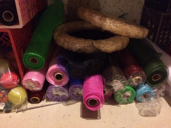 Over a dozen rolls ot colorful tulle