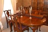Pennsylvania House Dining Room Table and Chairs and Matching China Cabinet and Butler Cart