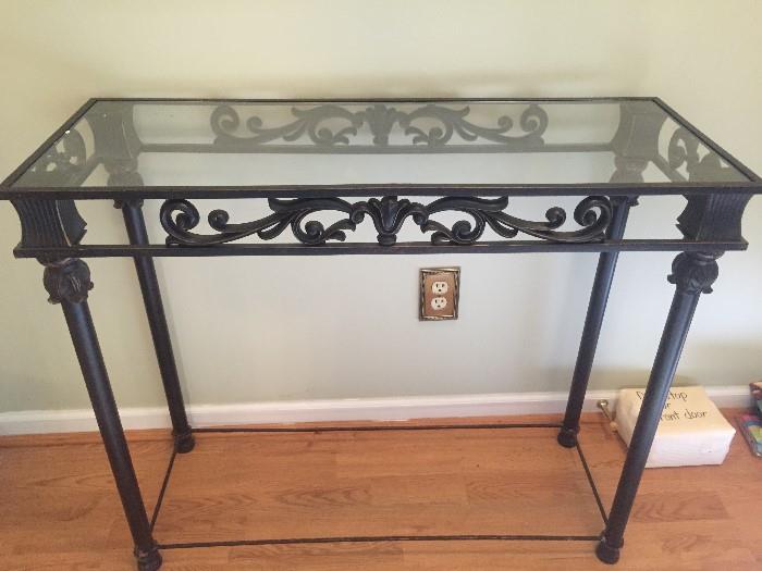 Wrought iron entry table