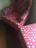 Wing-back chair and ottoman