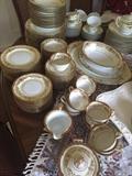 Noritake china - 12 + serving pieces - 24K trim