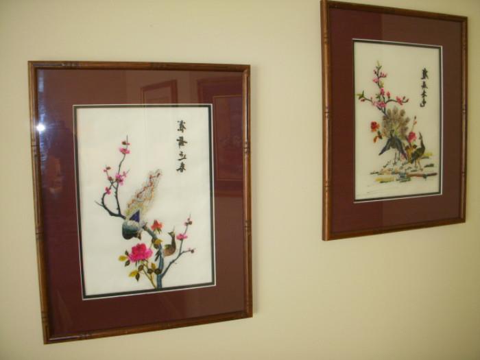 Framed embroideries