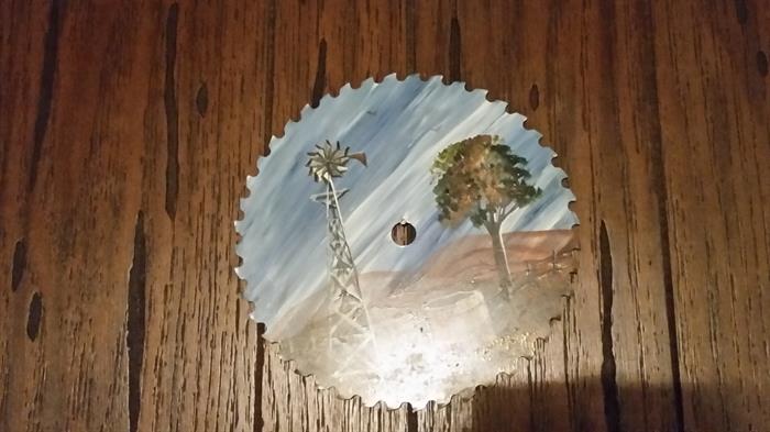 Rustic art on a saw blade
