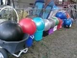 BIG AND SMALLER EXERCISE BALLS
