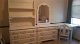 Dresser with Hutch Dresser 41" x 18" x 30", Hutch 48" x 40"
Dresser with Mirror 40" x 18" x 30", Mirror 42" x 28"
Corner Desk 33" x 33" x 36"
All $225