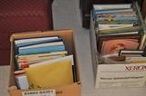 Stamp collection (any philatelists out there?), box lot of color photographs from 1950s to 1990s.