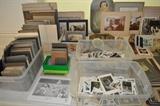 1000s and 1000s of antique and vintage photographs including Carte de Visite, tintypes, cabinet cards, snapshots, assorted sizes of studio photos many framed or in folders, photos in postcard format, possible specimens of Daguerreotype and Ambrotype.