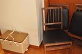 Vintage Coleman ice chest, mid-century set of 4 folding chairs.