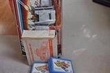 GI Joe Headquarters and Command Center in box, Tonka builders set in box, Matchbox and Hot Wheels cars and cases.
