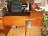 Teak executive desk and return
