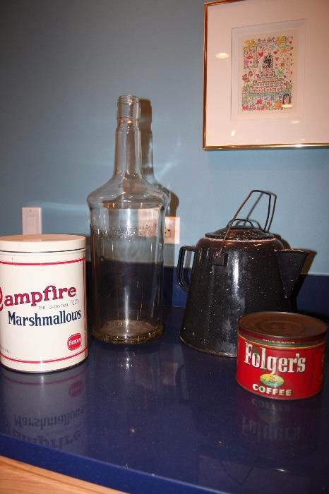 Campfire Marshmallows, Folgers Coffee Antique Tins
