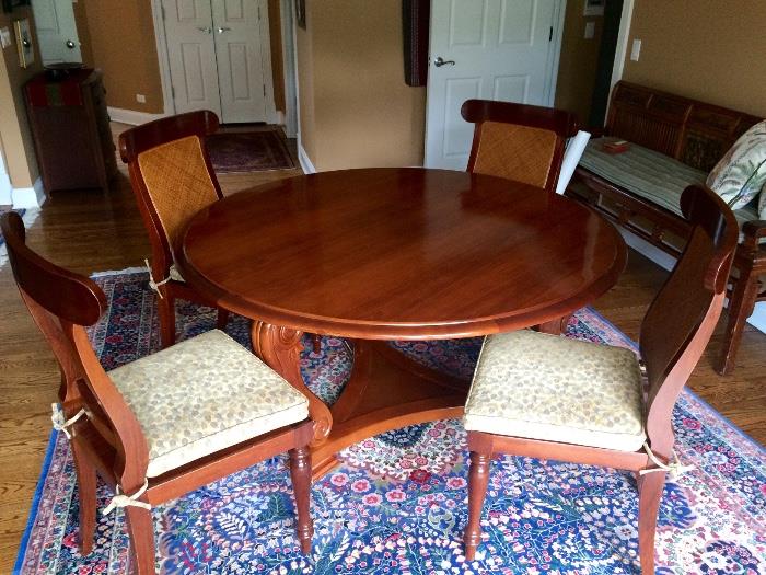 Round Wood Table and Chairs