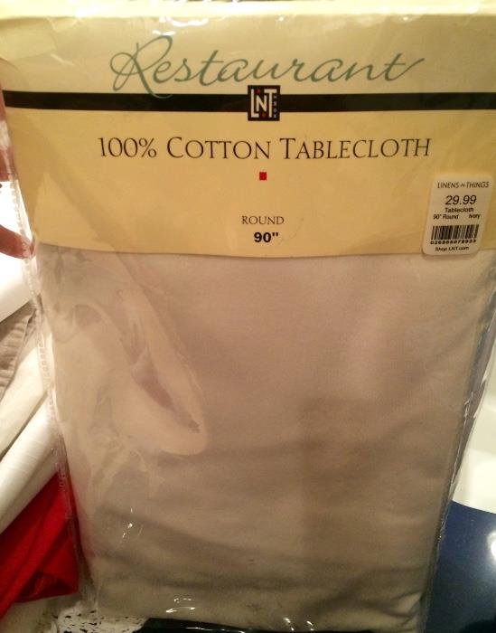 Round Cotton Tablecloth, New in Box