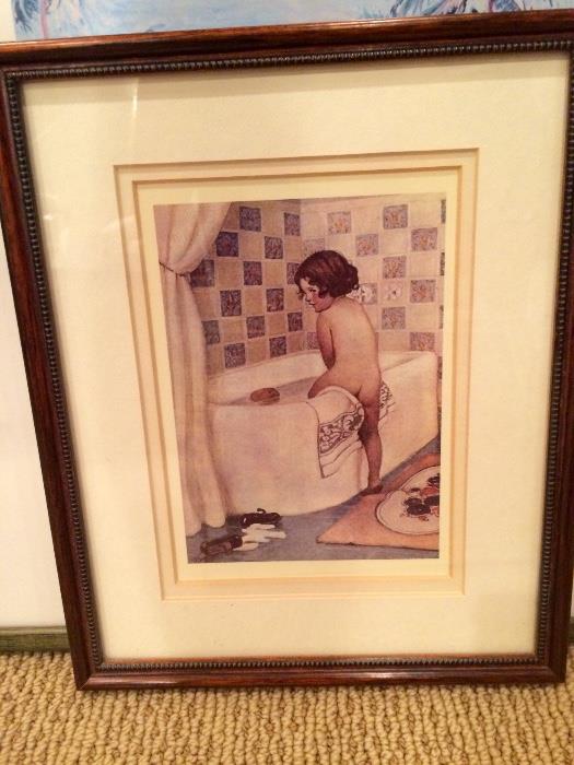 Bathtime Vintage Framed Print