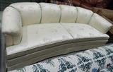 BEAUTIFUL CRESCENT WHITE UPHOLSTERED SOFA