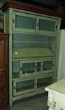 GREEN STORAGE CABINET w/SLIDING DOORS
