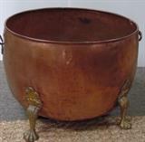 LARGE COPPER POT w/BRASS FEET