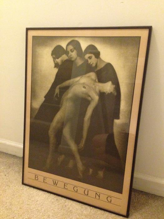 Beautiful framed artwork! 
This one is a "Movement Study" or "Dancer" by Bewegung Rudolf Koppitz (vintage, c. 1933). 