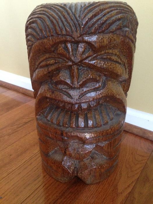 Carved wood tribal statue