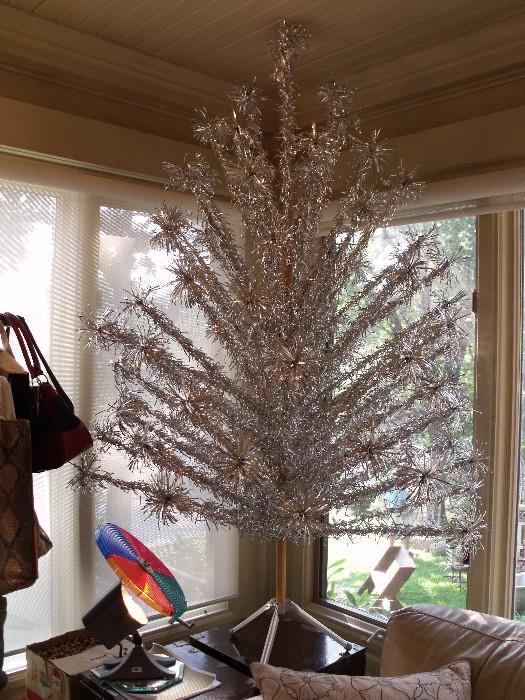 6 foot Vintage aluminum Christmas tree with original box