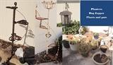 Patio Garden: plant stands, pots, bug zapper and some live plants