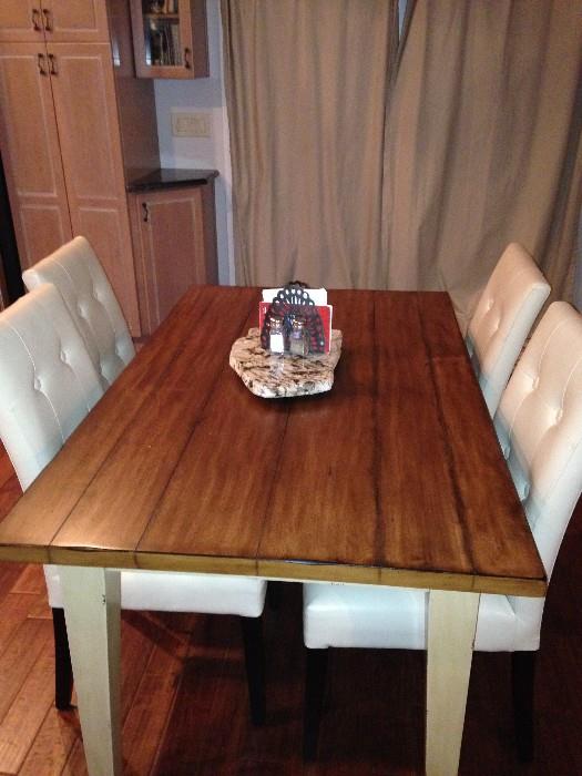 Kitchen table with 4 leather chairs.  Perfect Condition