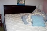 King sleigh bed with sleep number top mattress Waverly king comforter and shams