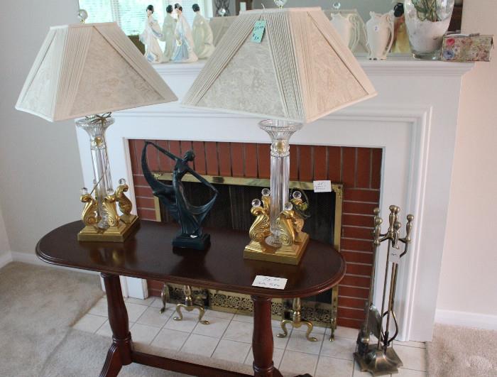 Pair crystal lamps